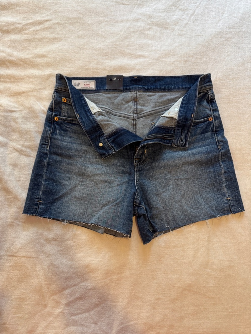 GAP Indigo Blue Frayed Hem Denim Shorts